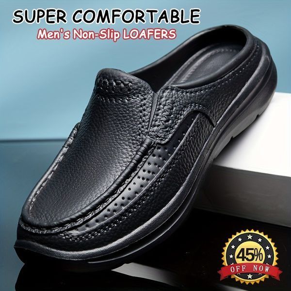 ✨🔥【Cantidad limitada】【39-45】Nuevas pantuflas casuales de cuero para hombre, primavera 2026, sencillas y cómodas.