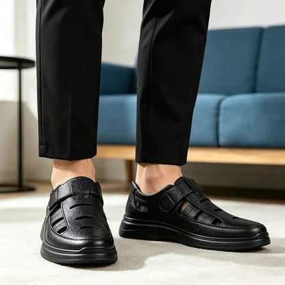 Zapatos de verano para hombre de piel auténtica: ¡extremadamente transpirables y cómodos para caminar!👞🌬️