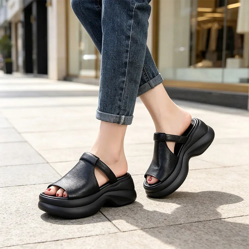 🔥🎉【50% de descuento✨】【Tallas 35-40】👡Nuevas sandalias de plataforma de moda de verano para mujer (tacón de 6 cm)