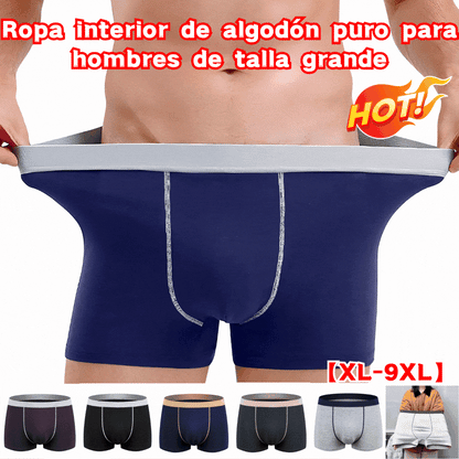 😍🛒【4 piezas】Ropa interior de algodón puro para hombres de talla grande【45kg-150kg】✅️Pago contra entrega