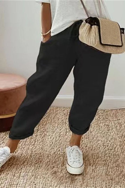 💕👏【S-5XL】Nové letné dámske ležérne bavlnené ľanové nohavice 2026 - dostupné vo viacerých farbách