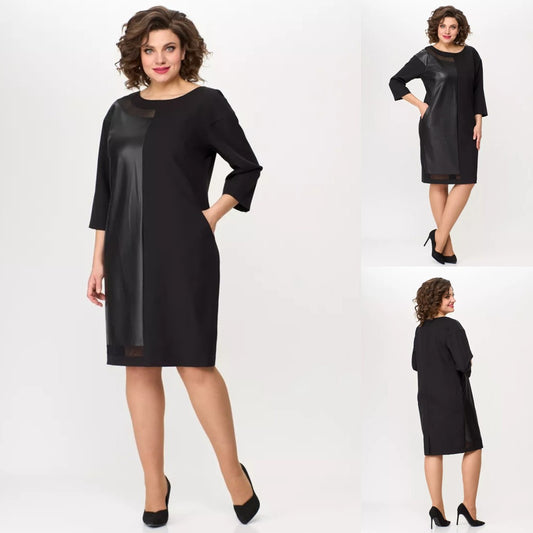 💞【S-5XL】🍁🍂2024 zimowa nowa wysokiej jakości modna, wąska i elegancka sukienka-3834864