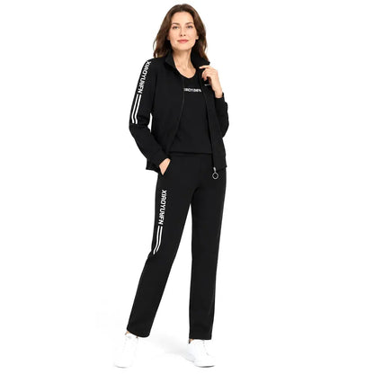 🔥💕【M-6XL】Dámsky elegantný trojdielny športový overal (bunda na zips + tričko + nohavice)! ✨