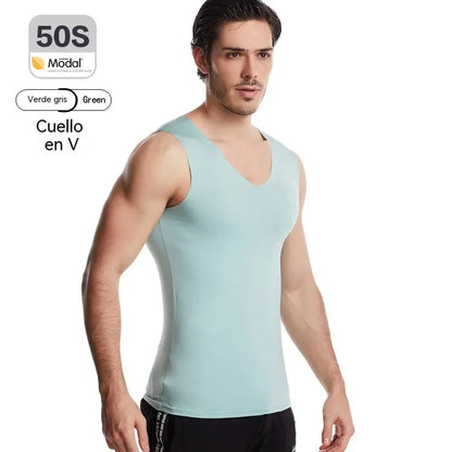 ✨❄️【50% de descuento🔥】😎 Chaleco transpirable de seda helada informal para hombre, ideal para el verano.