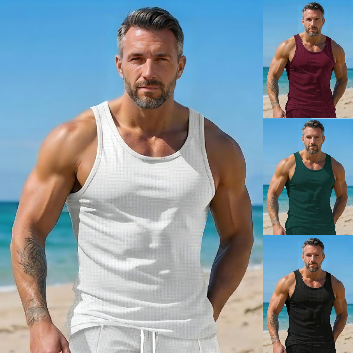 🎽Chaleco deportivo informal de color liso para hombre✅️Pago contra entrega