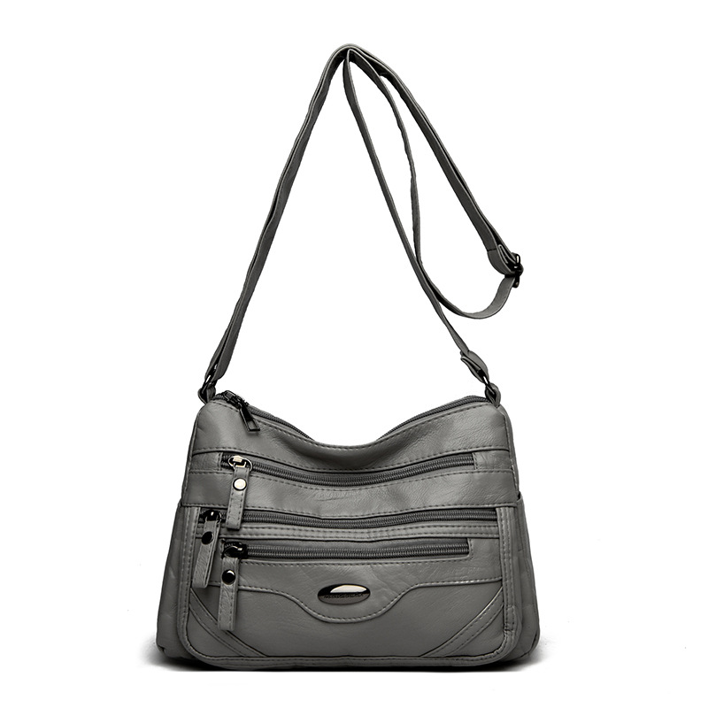 🔥【50% de descuento】💟 Bolso de hombro de piel auténtica de gran capacidad, versátil y elegante, con múltiples compartimentos.