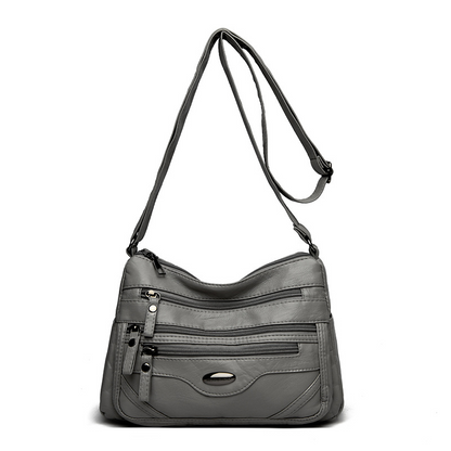 🔥【50% de descuento】💟 Bolso de hombro de piel auténtica de gran capacidad, versátil y elegante, con múltiples compartimentos.
