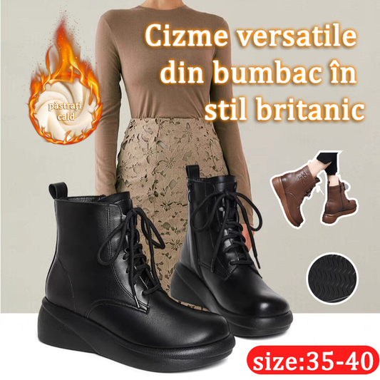 🔥❄【35-40】2024 jesienne i zimowe nowe modne buty na grubej podeszwie uniwersalne ciepłe bawełniane buty-3843787