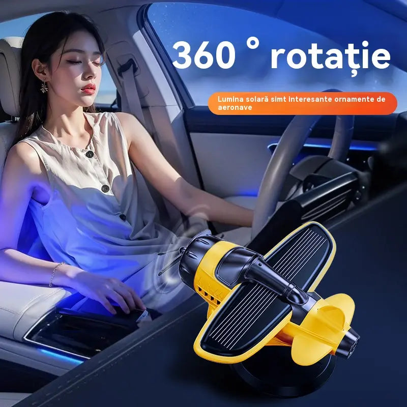 Kup 1, drugi otrzymasz gratis 🚗 Kreatywne, obrotowe ozdoby samochodowe w kształcie samolotu zasilanego energią słoneczną