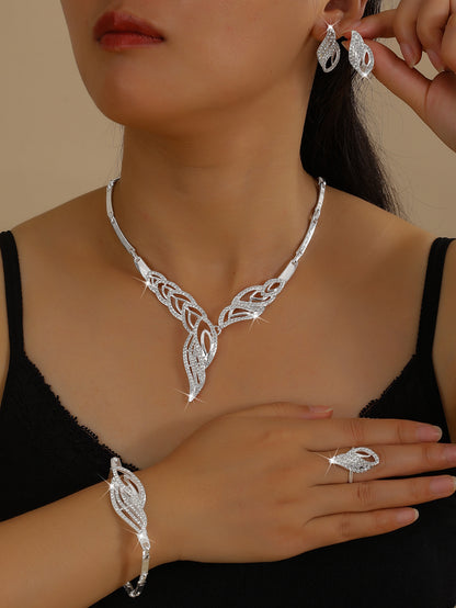 💖🔥【50% off por tiempo limitado】【Anillo + Pulsera + Pendientes + Collar】✨Conjunto de joyas de estilo bohemio, creativo y único, de estilo minimalista.