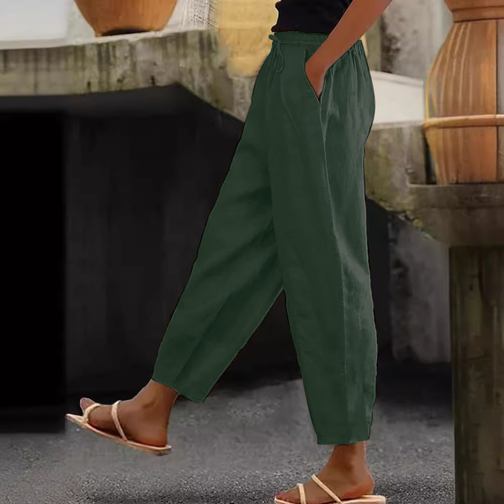 💕48% de descuento💕【40-120 kg】Pantalones casuales para mujer de algodón y lino ✅️Pago contra entrega