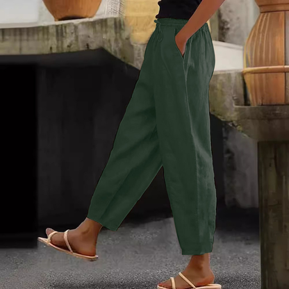 💕48% de descuento💕【40-120 kg】Pantalones casuales para mujer de algodón y lino ✅️Pago contra entrega