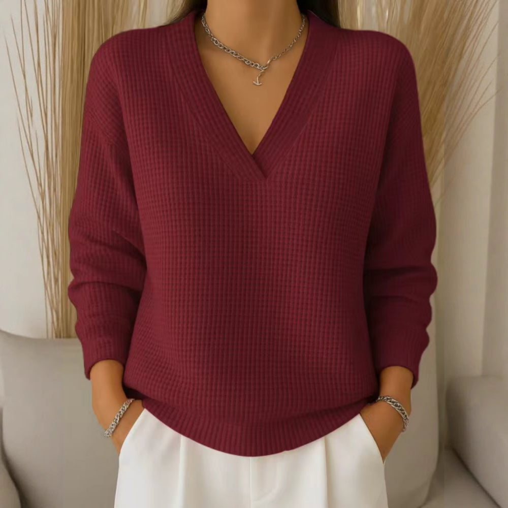 ❤️✨【Oferta especial de otoño🔥】Suéter de punto con cuello en V para mujer, elegante y cómodo