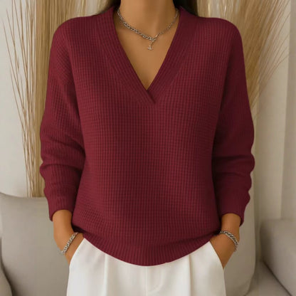 ❤️✨【Oferta especial de otoño🔥】Suéter de punto con cuello en V para mujer, elegante y cómodo