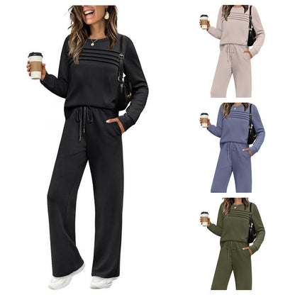 【🥇Świetna oferta】🔥【S-3XL】Damski, modny, sportowy garnitur, wysokiej jakości, bawełniany T-shirt z długim rękawem i spodnie