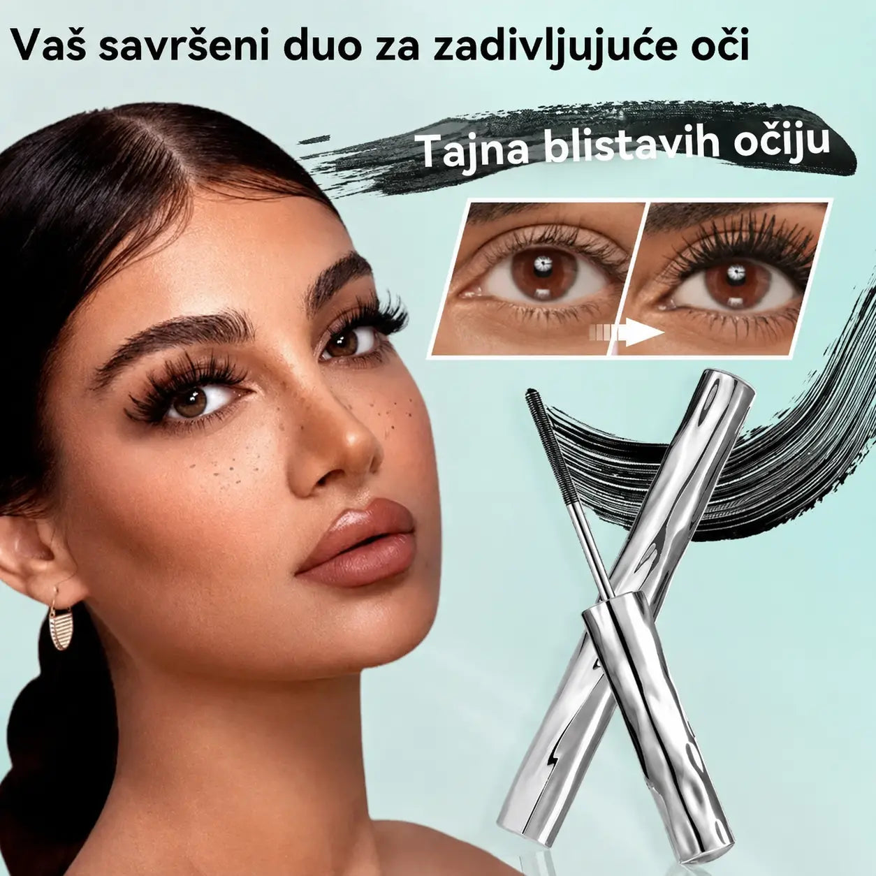 💥🔥【2 komada】—🤩Najpopularnija opcija🔥Posebna ponuda 2026🔥Set maskare i uvijača za kosu za super produljenje