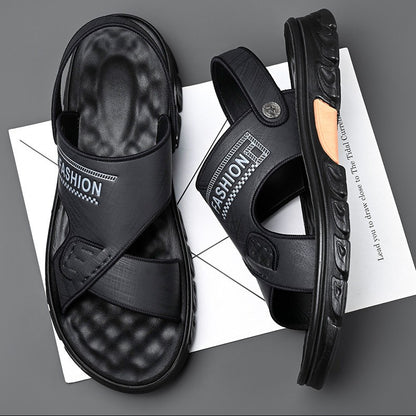 🔥😎【Tallas 38-44】Nuevas sandalias de playa de verano para hombre de cuero genuino con suela suave