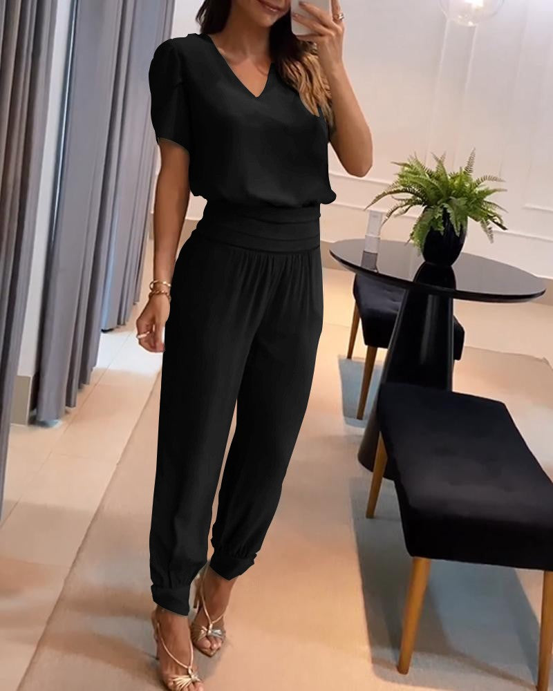 Dwuczęściowy damski komplet w casualowym stylu-3930030