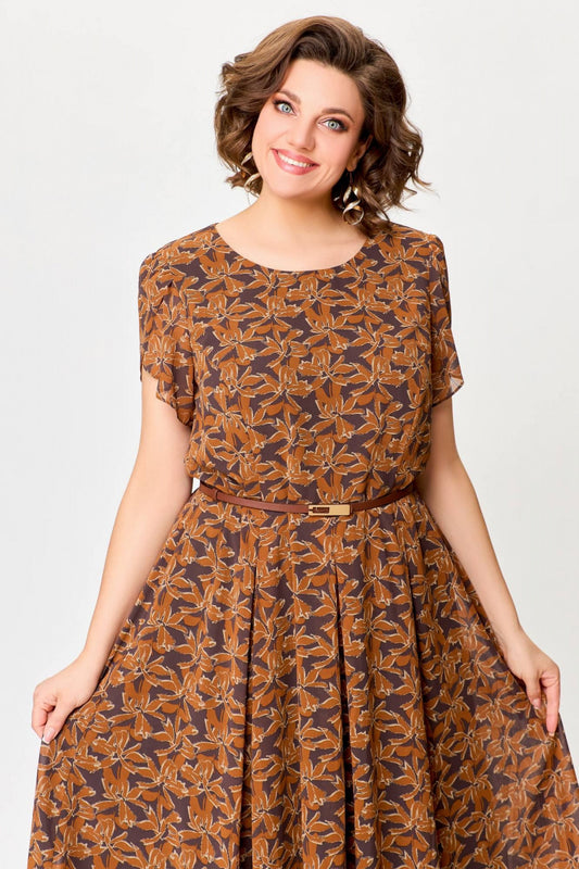 🌼🌼【Wyprzedaż letnia】🌷💕【S-5XL】2025 Nowa elegancka sukienka z nadrukiem i okrągłym dekoltem