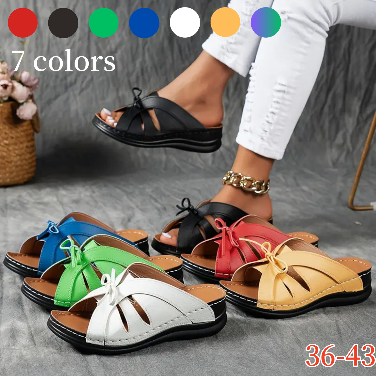 🔥【Nowości letnie】🔥【36-43】✨🌴2025 Letnie nowe swobodne damskie kapcie, modne, wygodne i uniwersalne