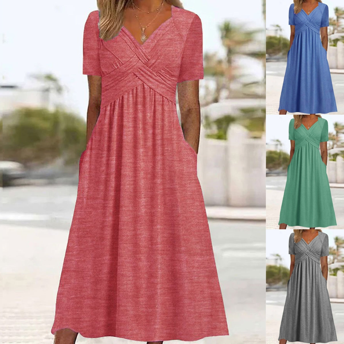 🔥🔥【Letni Karnawał】✨✨【S-5XL】👗👗Nowa bawełniana sukienka midi na co dzień-