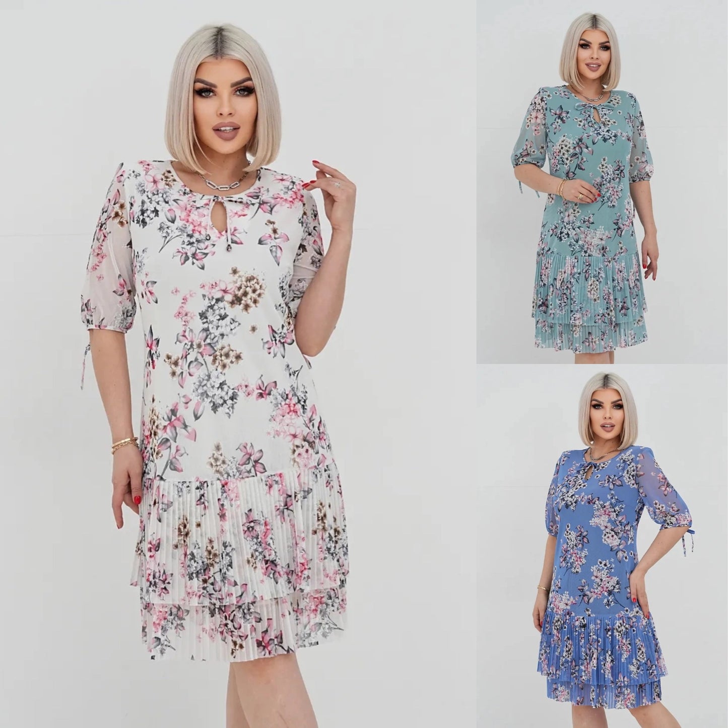 ✨🔥【Nowy styl lata】【S-5XL】2025 elegancka moda świeży styl pasterski romantyczna kwiatowa sukienka z szyfonu