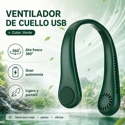 💨 Ventilador de cuello con aire frío – Ultrasilencioso, portátil y con rotación de 360° – Ideal para el verano 🌞