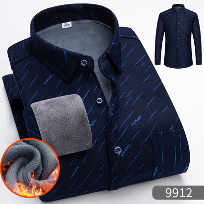 🔥【HOT SALE】🔥👔【L-5XL】 Ciepła koszula biznesowa z długimi rękawami na jesień i zimę