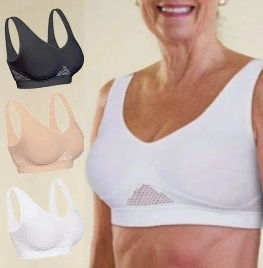 🥰【Kup jeden, a drugi dostaniesz gratis】Damski siateczkowy, wydrążony, chłodny, oddychający biustonosz sportowy, duży rozmiar, odpowiedni do jogi i biegania, ❤️【40-120KG】