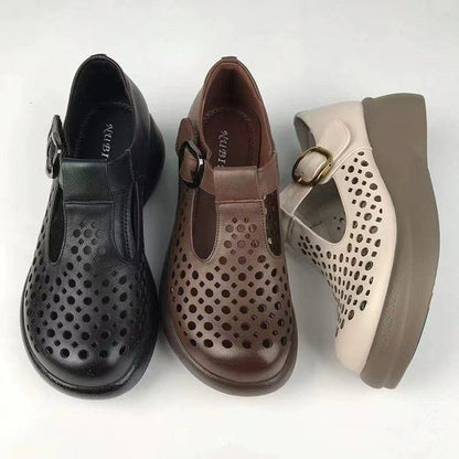 😍 Precio más bajo por tiempo limitado 👡 Zapatos casuales con estilo, con diseño calado y suela suave, hechos de cuero genuino.