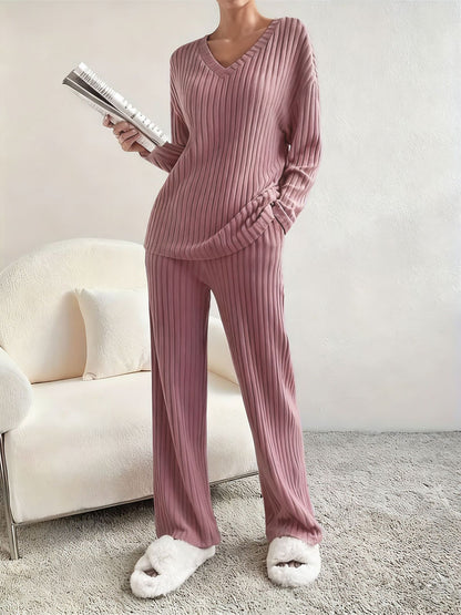 【S-2XL】Elastyczna odzież domowa z prążkowanego materiału