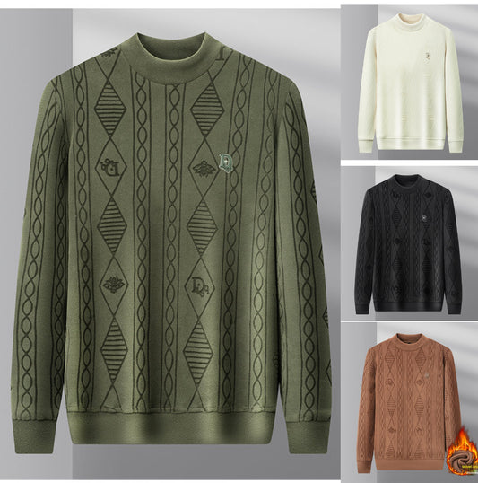 🔥❤ 【M-4XL】 2025 nowa moda męska na jesień i zimę, wysokiej jakości, pogrubiona i aksamitna, ciepła bluza-3846218