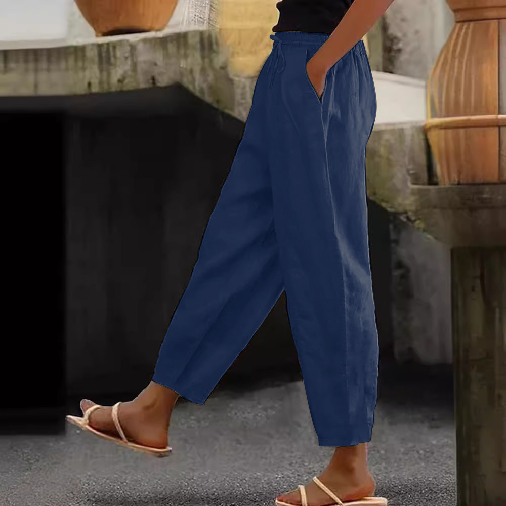 💕48% de descuento💕【40-120 kg】Pantalones casuales para mujer de algodón y lino ✅️Pago contra entrega