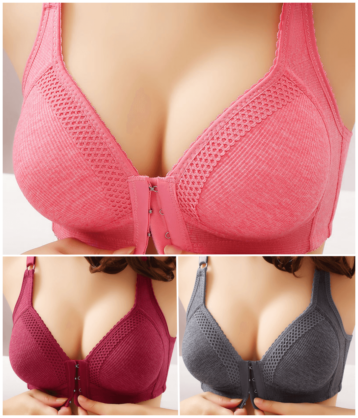 💥【Balenie 3 kusov】Vysokokvalitná bezšvová push-up podprsenka, štýlová a sexi, zabraňuje ovisnutiu