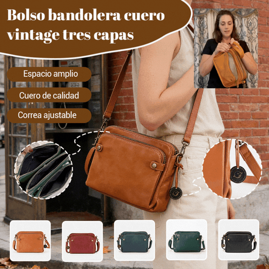 💝👜Bolso de hombro francés de piel de tres capas ✅️Pago contra entrega