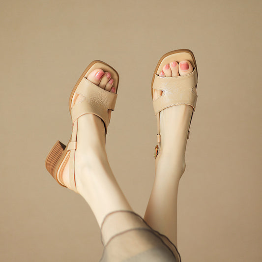 💕👡【Specjalne oferty letnie✨】【35-40】2025 Letnie nowe modne eleganckie sandały damskie z kwadratowym noskiem