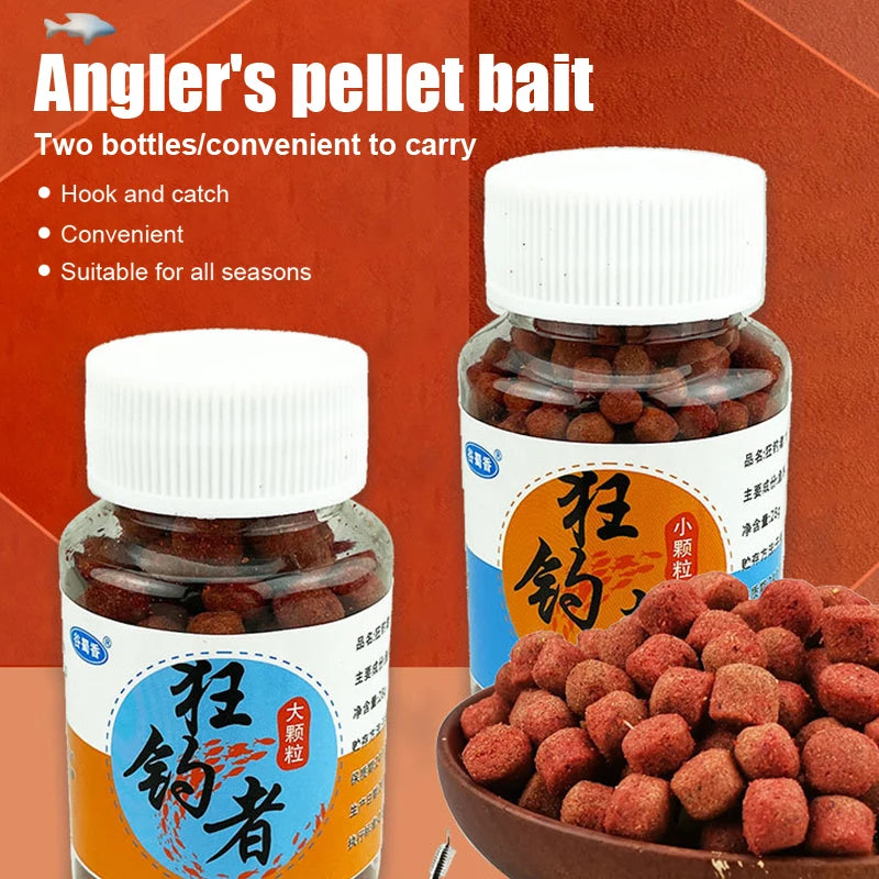 🔥🔥【10 piezas】(5 botellas de granulado grande + 5 botellas de granulado pequeño)Pellets de Cebo de Proteína Animal Fresca ✅️Pago contra entrega