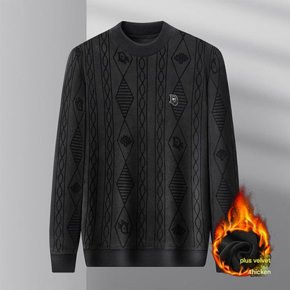 🔥❤ 【M-4XL】 2025 nowa moda męska na jesień i zimę, wysokiej jakości, pogrubiona i aksamitna, ciepła bluza-3846218