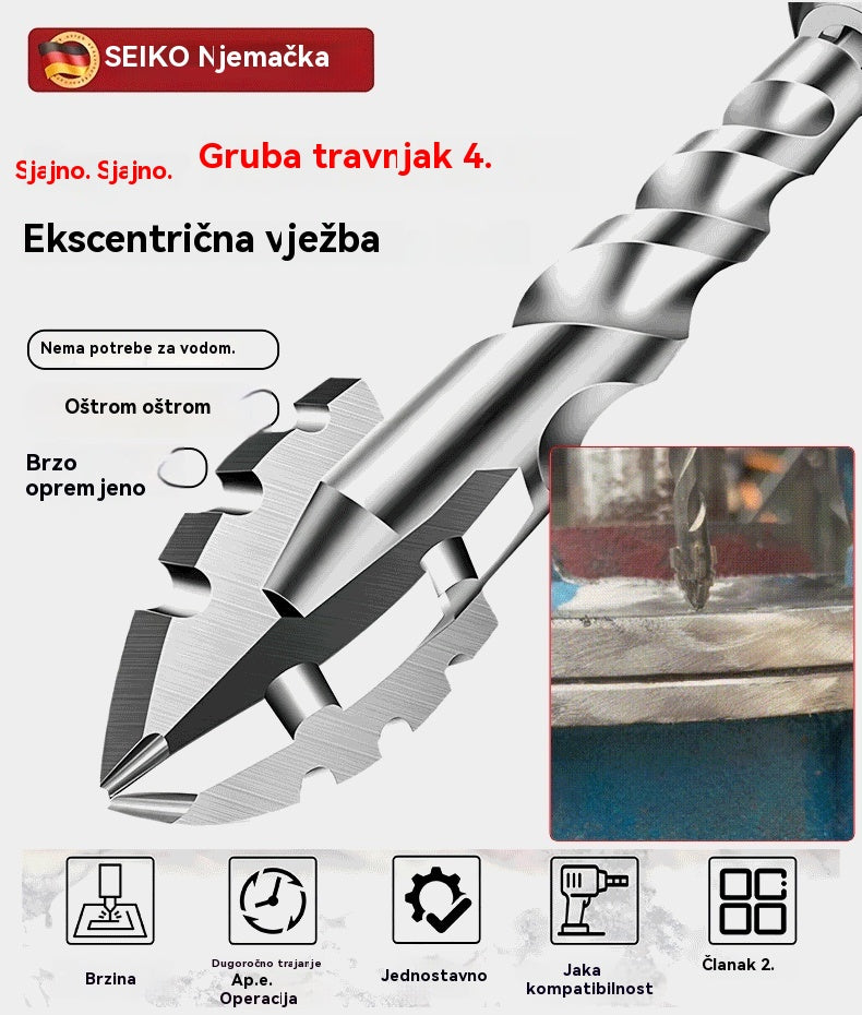 🥇Sedma generacija ekscentričnog svrdla od super tvrdog volframovog čelika s nazubljenim rubom, Oštro i izdržljivo❤️【3+4+5+6+8+10+12mm】