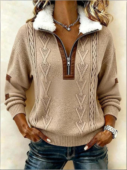 🌸🔥Plačilo ob dostavi🔥【S-3XL】 Pulover z dolgimi rokavi in potiskom, kardigan s krznenim ovratnikom