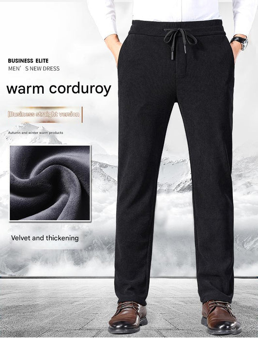 👖💥【L-5XL】Jesenske in zimske moške ležerne odebeljene žametne hlače s širokimi hlačnicami