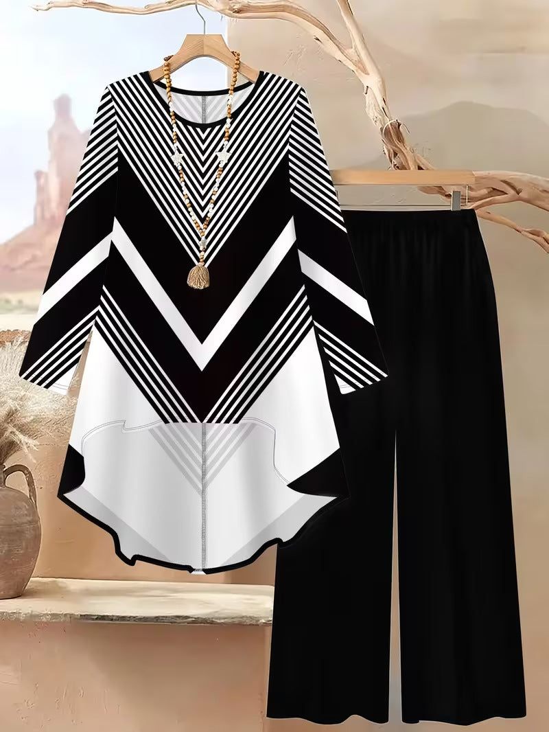 ⏳Oferta ograniczona czasowo⏰【50-120 kg】👚Damski luźny garnitur w groszki, swobodny, swobodny