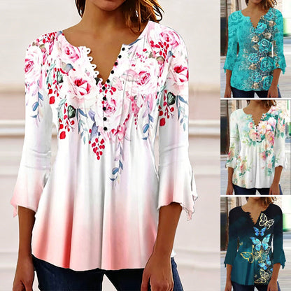 😍【Último día – 50% de descuento!】Camiseta de mujer con escote en V [S-5XL]