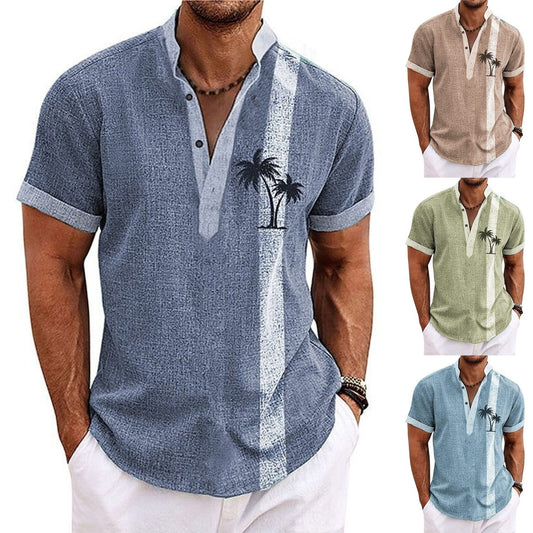 😎☀️【S-6XL】2025 Lato Nowa męska lniana swobodna koszula z krótkim rękawem w stylu kurortu