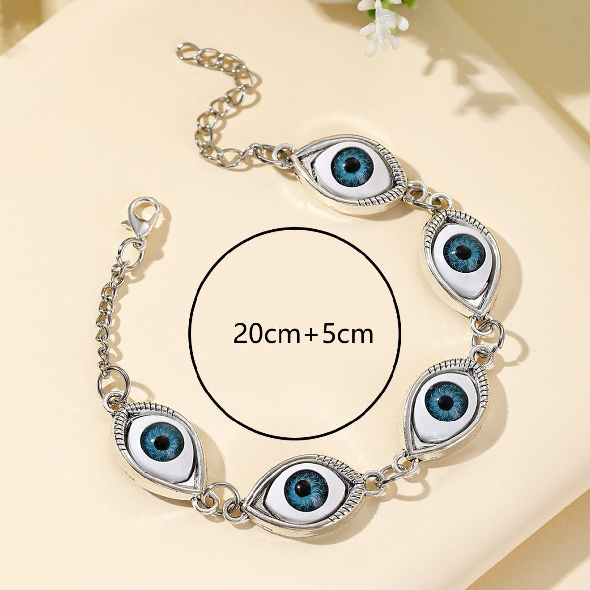 🔥✨【Compra uno y llévate otro gratis】Nueva pulsera turca con ojo de plata de ley 925, incluye cadena de extensión.