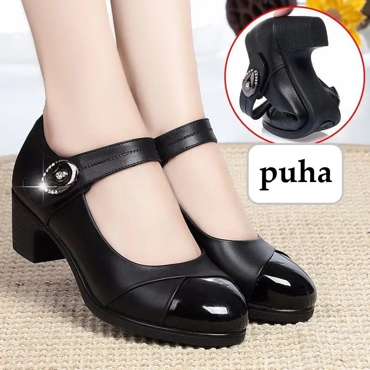 Specjalna wiosenna oferta【35-42】Buty damskie z prawdziwej skóry, okrągłe noski i miękka podeszwa