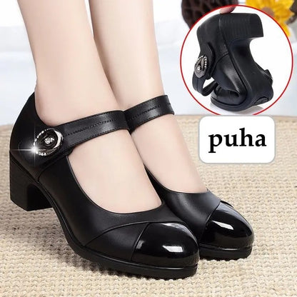 Specjalna wiosenna oferta【35-42】Buty damskie z prawdziwej skóry, okrągłe noski i miękka podeszwa