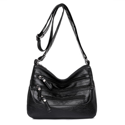 🔥【50% de descuento】Nuevo bolso bandolera de piel lavada de gran capacidad para mujer
