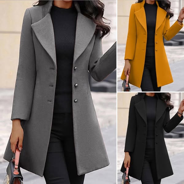 🔥✨【50% zniżki】✨🧥【S-3XL】Damski płaszcz wełniany o średniej długości na jesień i zimę