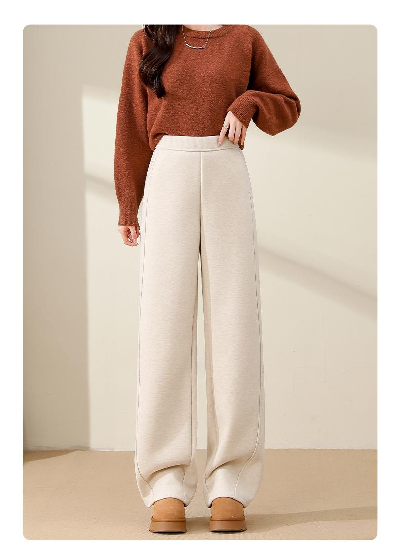 👖🔥Nové podzimní/zimní kalhoty slim fit s širokými nohavicemi z imitace kašmíru.Ležérní, pohodlné, ležérní, rovné nohavice【M-2XL】